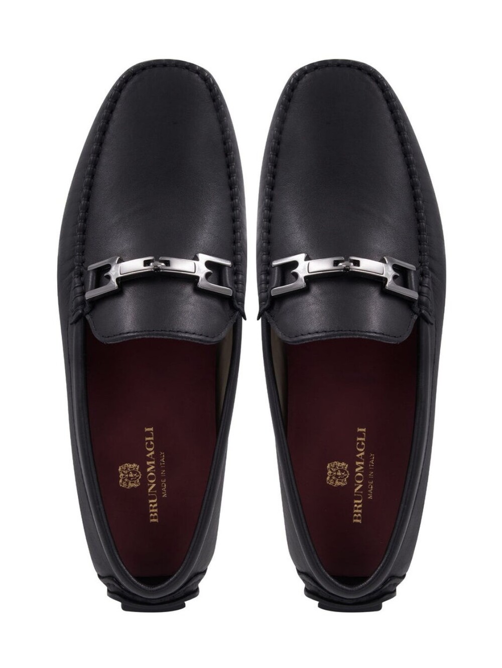 BRUNO MAGLI Taso Black Leather Bit Drivers Loafers Italy Men's Size 12